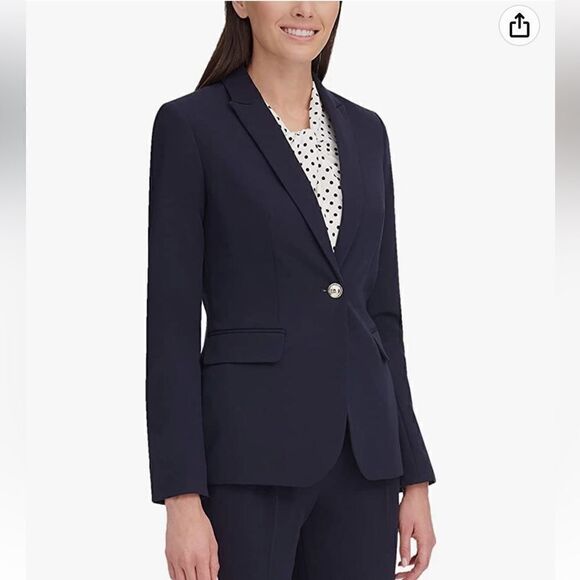 Tommy Hilfiger Blazer Business Jacket with Flattering Fit and Single-Button Sz-8 - Picture 1 of 15